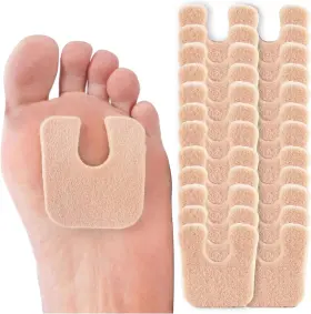 U48pads Nazmax U-shaped Felt Callus Pads 48 Pack Protect Calluses From Rubbing On Beige