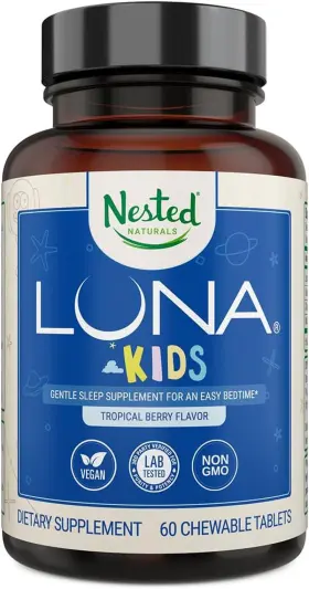 0w-08tl-eo4v Nested Naturals Luna Kids #1 Sleep Aid Tablets For Children 4 And Sensitive Adults Natural