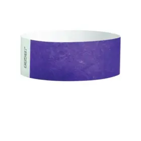Wb-0007 Nevs Wristband - Tyvek Adult Blank 1 Inch X 10 Purple