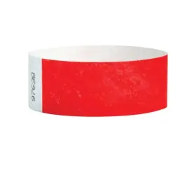 Wb-0008 Nevs Wristband - Tyvek Adult Blank 1 Inch X 10 Red