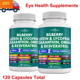 Bilberry120 New Age Eye Health Supplement Bilberry Lutein Zeaxanthin Lycopene Antioxidants 120ct