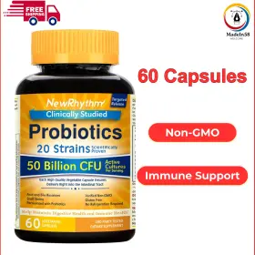 36975147 Newrhythm Probiotics 50 Billion Cfu 20 Strains 60 Veggie Capsules Gluten Free