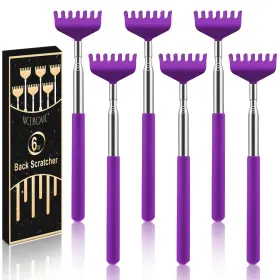 7p-bbam-purple Nicemovic 6 Pack Back Scratcher For Women Men Christmas Purple