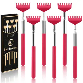 7p-bbam-red Nicemovic 6 Pack Back Scratcher For Women Men Christmas Stocking Red