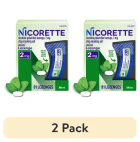 Nicorette 465892217491 2 Pack Mini Nicotine Lozenges Stop Smoking Aid Mg Mint - 81 Ct