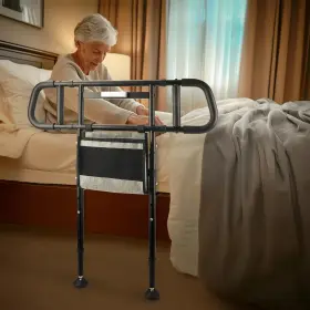 C4-pro Nimood Bed Rails Adjustable Heights Safety With Extension Legs Widened Handrail