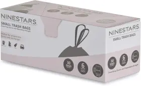 Nstb-6-30 Ninestars Extra Strong White Trash Bag With Drawstring Closure