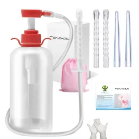 Ninximi 882635535658 Vaginal Douche Enema Cleaner 600ml Reusable Manual Pressure Anal Clea