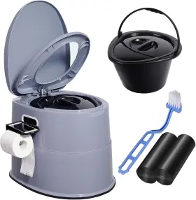 Grey0816 Niuta Portable Toilet - Versatile Indoor/outdoor Commode Lightweight Gray1