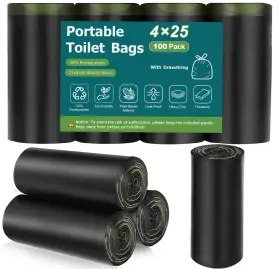 00001 Nmllife 100 Portable Toilet Bags Biodegradable With 1 Count Pack Of 100pcs