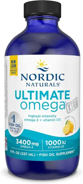 W17831 Nordic Naturals Ultimate Omega Xtra Liquid Lemon Flavor - 8 Oz 3400 Mg
