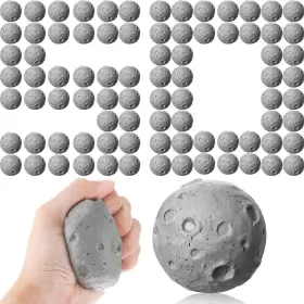 Novelty Giant 728615704167 50 Moon Stress Balls 2.5 Inch Fidget Foam Anxiety Relief Toy Bulk Party Favor Set