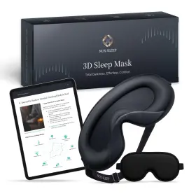 Nox Sleep 199284639270 Mask 100% Blackout 3d Adjustable Ice Silk Breathable Black Sleeping Side