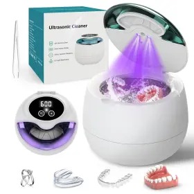 Jx-537pro Nrqyon Ultrasonic Denture Retainer Cleaner Machine - 45khz White