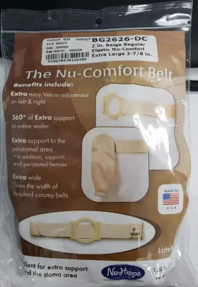 Bg2626-dc Nu-hope Nu-comfort Hernia Support Ostomy Belt Xl - 2 Inch With 7/8 Ring