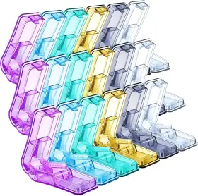3146 Nuanchu 18 Pieces Pill Cutter Portable Medicine Holder With Multicolor