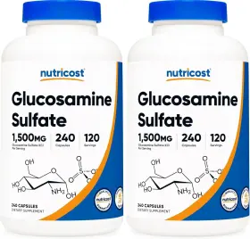 142101 Nutricost Glucosamine Sulfate 1500mg 240 Capsules - Count Pack Of 2