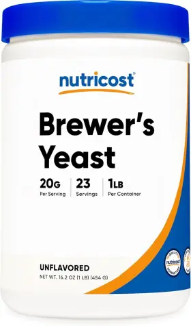 Nutricost 810014670331 Brewers Yeast Powder 1lb 16oz - Non-gmo Vegetarian Friendly