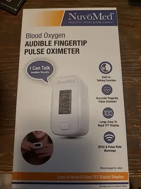 M00925 Nuvomed Blood Oxygen Audible Fingertip Pulse Oximeter New In Box