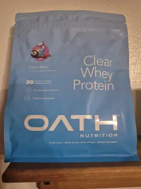 Oath Nutrition 810164380715 Clear Whey Isolate 20g Protein Coco Razz Blue 16.76 Oz Refreshing