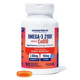 Obp-cq10-90 Oceanblue Omega 3 Fish Oil Supplement 650mg Epa Dha 150mg Dpa 90 Softgels