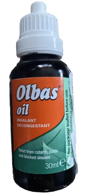 Olbas 000477722196 Oil Menthol Inhalant Decongestant Colds Blocked Sinuses Relief 30ml