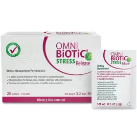 Omni Biotic 860003598924 Probiotic Stress Relief 28 Daily Packets Gut Brain Axis Release Mood