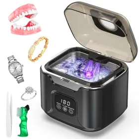 Lx-jj20015 Ovimaz Ultrasonic Retainer Cleaner Machine Portable 48khz Dental Black