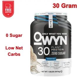 00-188 Owyn Elite 30 Gram Vanilla Plant Protein Powder Supplements Low Net Carbs