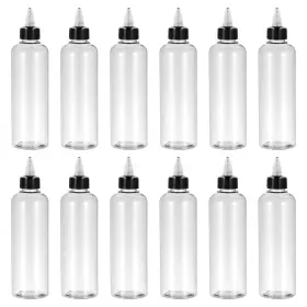Ptf240306tt000203 Patikil 8oz 240ml Plastic Dispensing Bottle 12pcs Squeeze Empty Bottles With Black