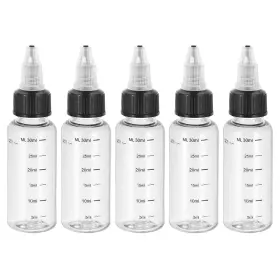 Ptf240306tt000207 Patikil 1oz 30ml Plastic Dispensing Bottle 5pcs Squeeze Graduated Empty Bottles Wit