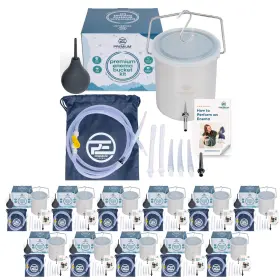 Pe Premium Enema 744745433845 Stainless Steel Bucket Kit 2 Quart Plus Douche Bulb -