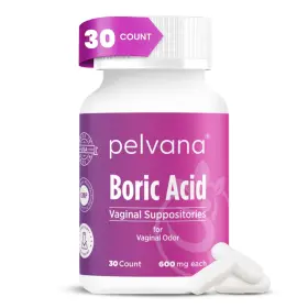 Pelvana 860007421280 Boric Acid Suppositories For Women - 30 Count 600mg