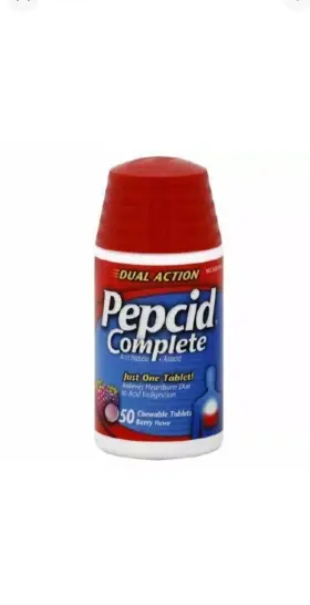 5466868 Pepcid Complete Dual Action Acid Reducer Chewable Tablets Berry Ex 12/26