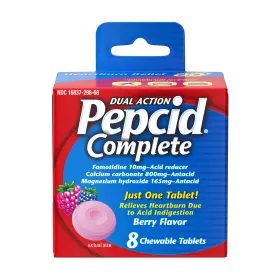 Ad-bm9-64924 Pepcid Complete Acid Reducer Antacid For Reflux 10mg 8 Count Berry