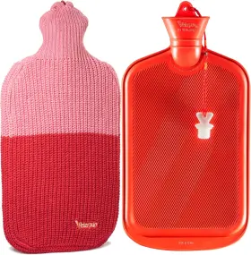 Pp-2024a Peterpan Knit Rubber Hot Water Bottle With Wool Blend Cover Size