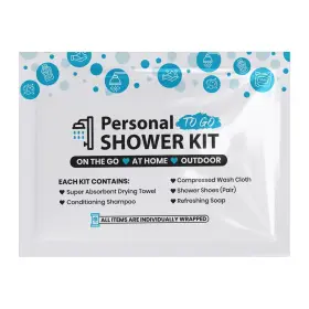 Ph Advantage 810104580533 Compact Personal Shower Kit To-go Your Hygiene Companion For Travel 1 Blue
