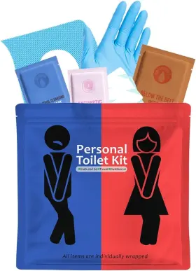 Ph Advantage 810104580700 Public Restroom Kit Pack Of On-the-go Bathroom Kits With Toilet Paper Red