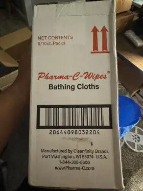 16-3091wfc Pharma-c-wipes 6 Packs Of Water Activated Bathing Cloths Rinse Free Formula