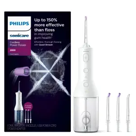 Hx3827 Philips Sonicare Hx3827/21 Cordless Power Flosser 3000 4 Nozzles White Total