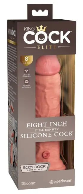577221 Pipedream King Cock Elite 8 Inch Silicone Dual Density - Light