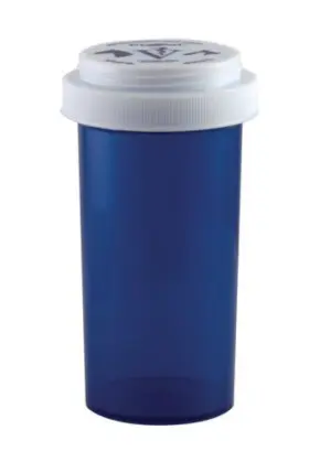 21299572 Pivetal Prescription Vial Bottle 40 Dram 130ct Blue Reversible Veterinary Cap