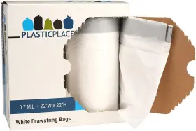 Plasticplace 818331021966 8 Gallon Trash Bags Premium White 100 Count Pack Of 1
