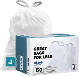 Plasticplace 818331022857 Custom Fit Trash Bags Compatible 50 Count Pack Of 1 White
