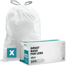 Plasticplace 818331023298 Custom Fit Trash Bags Compatible 200 Count Pack Of 1 White