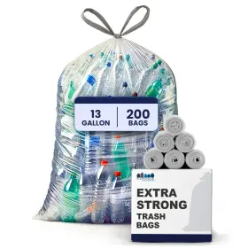 D13102cl Plasticplace 13 Gallon Trash Bags 1.0 Mil 1 Count Pack Of 200 Clear