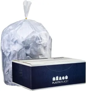 R13082cl Plasticplace 12-16 Gallon Recycling Trash Bags 200 Count Pack Of 1 Clear