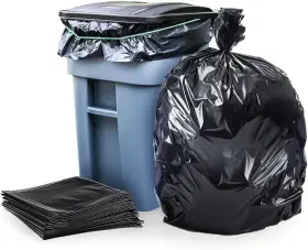 T64155bk Plasticplace 64-65 Gallon Trash Can Liners For 1 Count Pack Of 25 Black