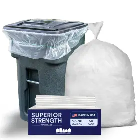 T95205cl Plasticplace 95-96 Gallon Garbage Can Liners 2 1 Count Pack Of 50 Clear