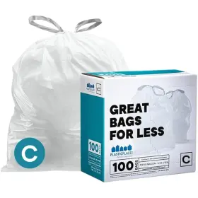 Tra125wh Plasticplace Trash Bags Compatible With 100 Count Pack Of 1 White